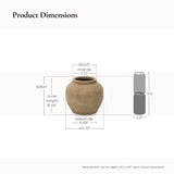 Rustic Golden Brown Round Terracotta Vase,10.4''
