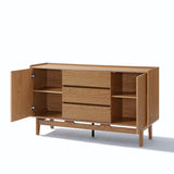 Eric Oak Finish Sideboard Storage Cabinet, 55" wide