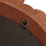 Pine Wood Frame Round Wall Mirror