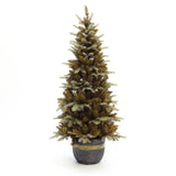 Pre-Lit Gold Branches Christmas Trees with Pot, 4.5ft