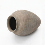 Old-World Gray with Brown Round Terracotta Vase,17.4''