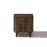 Leo Dark Walnut finish Manufactured Wood End Table Nightstand, 19"W
