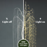 Pre-Lit White Artificial Willow Christmas Tree, 5.9ft