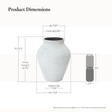 Cement Antique White Vase, 15.8'' H