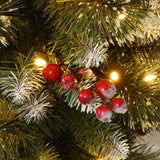 Pre-Lit Pine Christmas Tree with Snowflake Potted,5Ft
