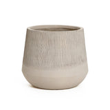 Tan textured round planter, 15" h