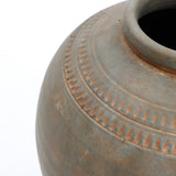 Rustic brown terracotta urn vase, 14.6" h