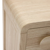 Oak Nightstand with Drawer and Open Shelf, Wooden Bedside Table for Bedroom, 21.65''