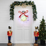 Christmas Tinsel Ornament Holiday Decoration with Lights，2ft