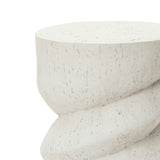 Distressed MgO Round Spiral Outdoor Patio side Table, 16.1"