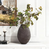 Oval Antique Brown Vase, 12.8'' H