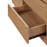 Eric Oak Finish Sideboard Storage Cabinet, 55" wide