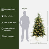 Pre-Lit Green Artificial Christmas Tree with Potted, 6ft