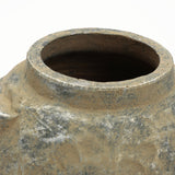 Brown & Gray Round Terracotta Vase with Handles,10.8''