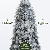 Pre-Lit Artificial Branches Snowy Christmas Tree, 6ft