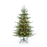 Pre-Lit Green Artificial Fir Christmas Tree with Stand, 6ft