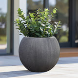 Ibiza sphere indoor/outdoor planter, dark grey