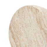 Brown &White Round Side Table with Pedestal Base,18.1''