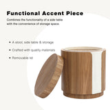 Wood Side Table with Hidden Storage, 18.5'' H