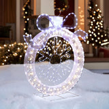 Christmas Snowflake Wreath Holiday Decor With Light, 3ft