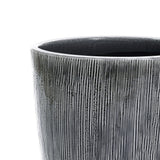 Sea gray ripples glazed tall ceramic planter, 17" h