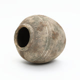 Rustic Gray and White Round Terracotta Vase,11.81''