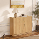 Modern Accent Cabinet with Adjustable Shelf, 2 Door Sideboard Buffet Caibnet, 35'' W
