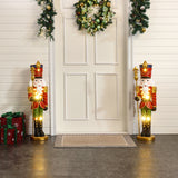 Christmas Soldier Nutcracker Decor with Scepter and Lights, 3ft