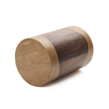 Modern Wood Round Side Table,Natural & Dark,20.25''