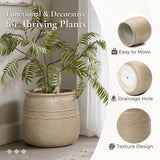 Rustic Brown Large Plant Pot with Drainage, 14'' Dia