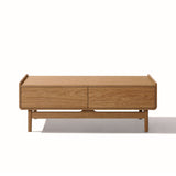 Eric oak finish coffee table with storage