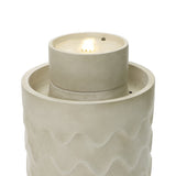 Resin Outdoor Fountain with Planter and LED Lights, 27.4'' H