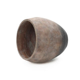 Old-World Antiqued Brown Round Cement Vase,13.6''