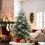 Pre-Lit Green Fir Christmas Tree with Metal Stand,7Ft