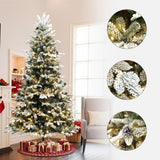 Pre-Lit Lightly Flocked Christmas Tree with Stand,7.5Ft