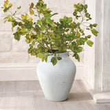 Cement Antique White Vase, 15.8'' H