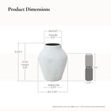 Cement Antique White Vase, 13.4'' H