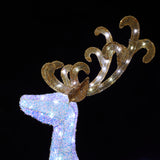Christmas Sleigh Reindeer Holiday Decor with Lights,Set of 3