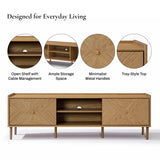 Nari Modern Oak TV Stand with Storage for TVs up to 65''