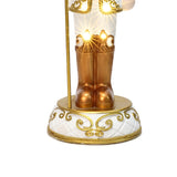 Christmas Soldier Nutcracker Decor in White & Gold with Lights, 4 ft