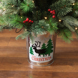 Pre-Lit Green Pine Christmas Tree with Potted,4Ft