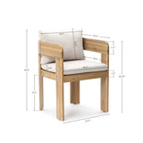 Set of 2 Modern Solid Wood Armchairs with Cushions