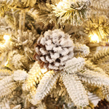 Pre-Lit Snowy Christmas Tree with Metal Base- Set of 3