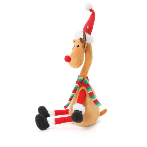 Reindeer animated singing battery-powered plush toy, 18.5" tall