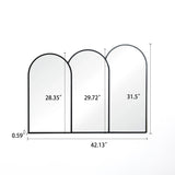 dimension-for-metal-frame-triple-arch-shape-wall-mirror