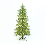 Pre-Lit Green Slender Cedar Christmas Tree with Stand,6ft
