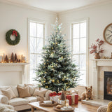 Pre-Lit Green Fir Christmas Tree with Metal Stand,7Ft