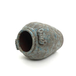 Weathered ceramic vase with a large opening, perfect as a terracotta vase for vintage home decor, rustic coastal decor.