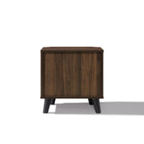 Leo Dark Walnut finish Manufactured Wood End Table Nightstand, 19"W