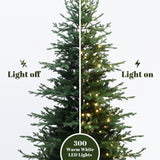 Pre-Lit Green Artificial Fir Christmas Tree with Stand, 6ft